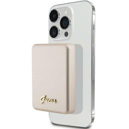 Indukcyjny Powerbank Guess MagSafe Metal Script Logo 5W 3000mAh, złote