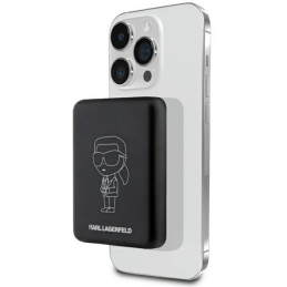 Indukcyjny PowerbankKarl Lagerfeld Ikonik MagSafe 5W 3000mAh, czarne