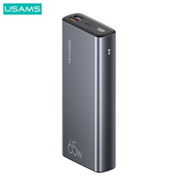 Powerbank USAMS PB59 30000mAh 65W 2xQC3.0+PD + kabel USB-C-USB-C czarny