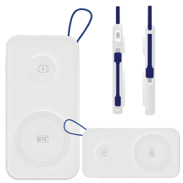 Powerbank 3mk PastelUp do MagSafe, 1x USB-C, 1x USB-A, 1x Lightning, 10 000mAh, 22,5W, biały