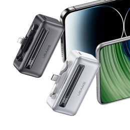 Powerbank USAMS  4500mAh USB-C/Lightning  20W PD Fast Charge srebrny