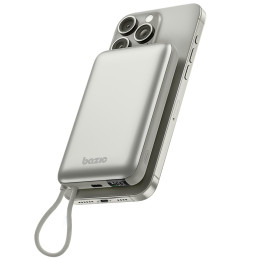 PowerBank Bazic Fusion Mag 10000mAh MagSafe kabel USB-C szary