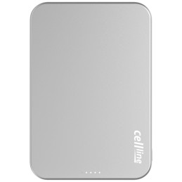 Mini powerbank indukcyjny Cellline z funkcją MagSafe 5000mAh Qi2 15W, szare
