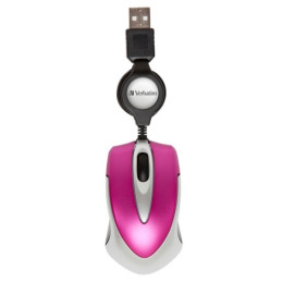 Mysz optyczna Verbatim Go Mini USB-A 1000 dpi różowy