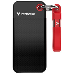 Dysk Zewnętrzny Verbatim Pocket SSD 2TB  - brelok do kluczy z kablem USB-C 3.2 gen.2 czarno-czerwony