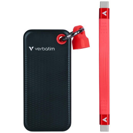 Dysk Zewnętrzny Verbatim Pocket SSD 2TB  - brelok do kluczy z kablem USB-C 3.2 gen.2 czarno-czerwony