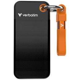 Dysk Zewnętrzny Verbatim Pocket SSD 2TB  - brelok do kluczy z kablem USB-C 3.2 gen.2 czarno-pomarańczowy