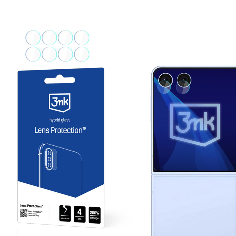 Szkło na obiektyw aparatu 3mk Lens Protection do Galaxy Z Flip7, 4szt
