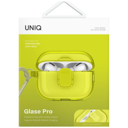 Etui UNIQ Glase Pro do AirPods Pro 2 Lock Case żółty