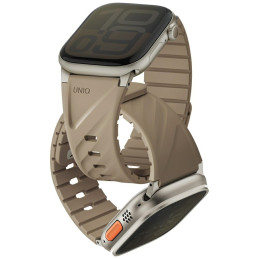 Pasek UNIQ Fluo do Apple Watch 49/46/45/44/42/41/40mm Magnetic beżowy