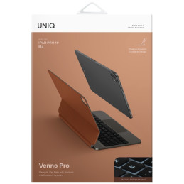 Etui UNIQ Venno Pro Magnetic Smart z klawiaturą do iPad Pro 11" M4 caramel