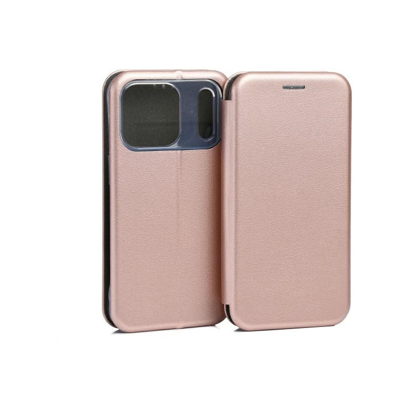 Etui Beline Book Magnetic do iPhone 17 Pro, różowo-złote