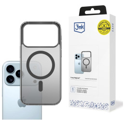 Etui 3MK Frosty MagCase do iPhone 17 Pro, półprzezroczyste z czarnym