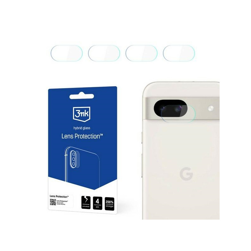 Szkło na obiektyw aparatu 3mk Lens Protection do Google Pixel 8A 5G, 4szt