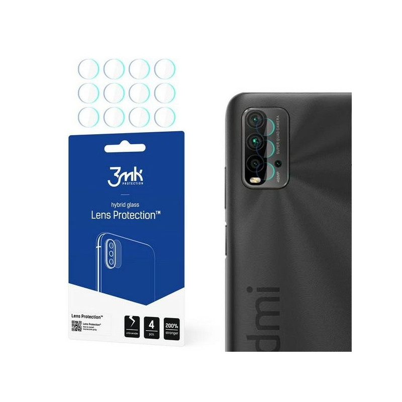 Szkło na obiektyw aparatu 3mk Lens Protection do Xiaomi Redmi 9T, 4szt