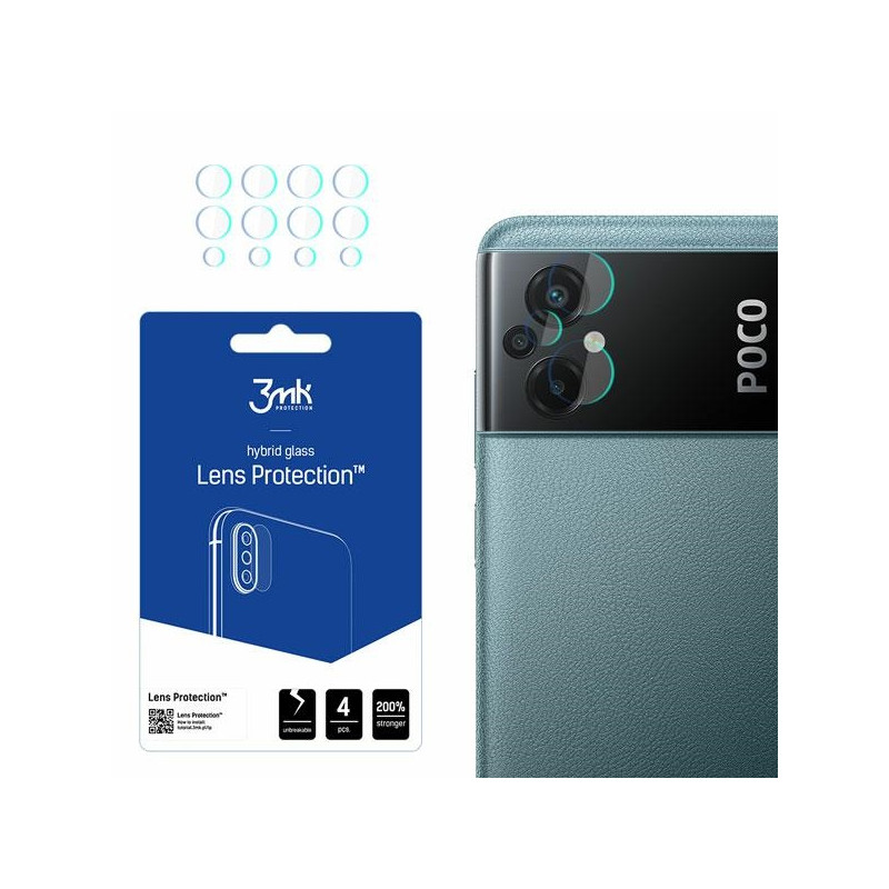 Szkło na obiektyw aparatu 3mk Lens Protection do Xiaomi Poco M5, 4szt