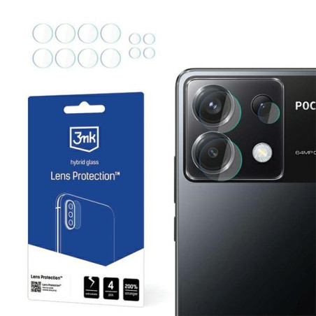 Szkło na obiektyw aparatu 3mk Lens Protection do Poco X6 5G, 4szt