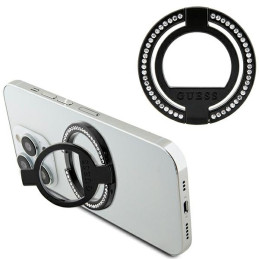 Uchwyt / pierścień do telefonu Guess MagSafe Ring stand Rhinestone, czarne
