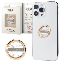 Uchwyt / pierścień do telefonu Guess MagSafe Ring stand Marble, biały/white