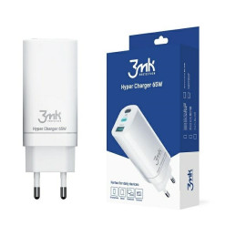 Ładowarka sieciowa 3MK HyperCharger 65W 2xUSB-C + 1xUSB-A, biała
