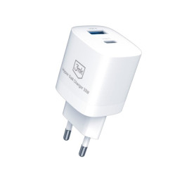 Ładowarka sieciowa 3mk Hyper GaN Charger 33W, USB-A, USB-C, QC, PD, biała
