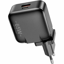 Ładowarka sieciowa AWEI PD55-EU 65W USB + USB-C GaN czarna