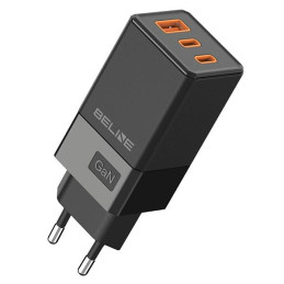 Ładowarka sieciowa Beline 2x USB-C + 1x USB 65W PD 3.0 + QC 3.0  BLN3CB65 GaN czarna