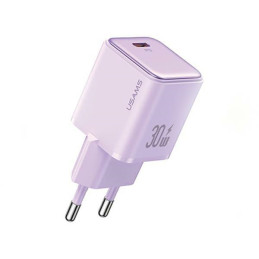Ładowarka Sieciowa USAMS 1xUSB-C PD30W 3A (only head) PD3.0 Fast Charging purpurowy