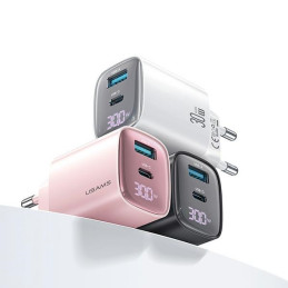 Ładowarka Sieciowa USAMS CC229 30W GaN USB-C/USB-A Fast Charging XC Series biały