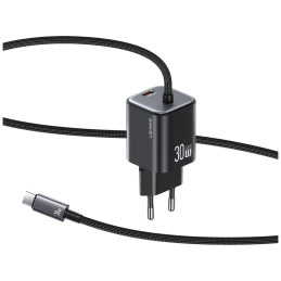 Ładowarka sieciowa USAMS JC Series CC264 30W GaN Mini Fast Charger 2xUSB-C czarny