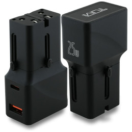 Ładowarka sieciowa TUMI Travel Adapter   25W USB-C / USB-A czarny
