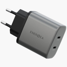 Ładowarka sieciowa Energea Ampcharge GaN45 2xUSB-C PD/PPS/QC3.0 45W szary