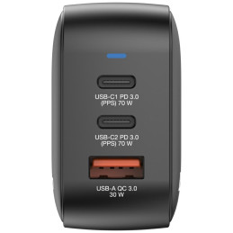 Ładowarka sieciowa Verbatim Mini GaN 70W 2xUSB-C PD/1x USB-A QC czarny