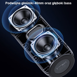 Głośnik USAMS YC Series Bluetooth 5.0 10W Waterproof Wireless Speaker with Lanyard czarny