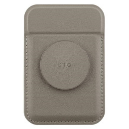 Magnetyczny portfel na karty z podpórką do MagSafe UNIQ Flixa, szary