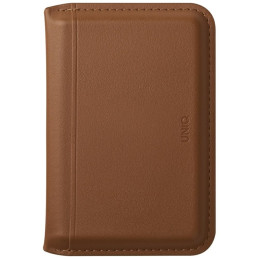 Magnetyczny portfel RFID UNIQ Lyden DS stojak na telefon karmelowy