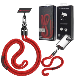 Uniwersalna smycz Audi crossbody do telefonu 120cm 10mm, czerwone