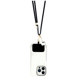Uniwersalna smycz do telefonu Hello Kitty Patch & Kitty Head Charm czarny