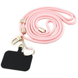 Uniwersalna smycz do telefonu Hello Kitty Patch & Kitty Head Charm różowy