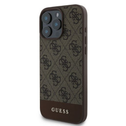 Etui Guess 4G Bottom Stripe do iPhone 16 Pro Max, brązowy/brown