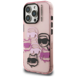 Etui Karl Lagerfeld IML Multi K&C Head Pattern do iPhone 16 Pro Maxróżowe