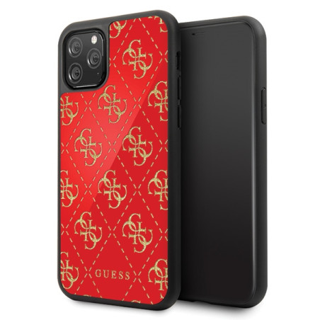 Etui Guess 4G Double Layer Glitter do iPhone 11 Pro czerwone