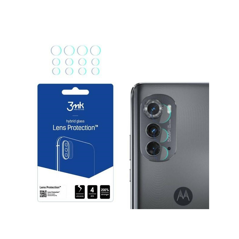 Szkło na obiektyw aparatu 3mk Lens Protection do Motorola Edge 2022, 4szt