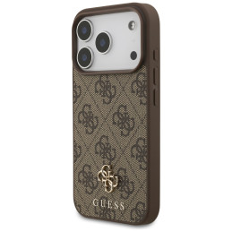 Etui Guess 4G Small Classic Logo MagSafe do iPhone 17 Pro brązowy