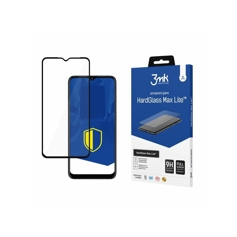 Szkło hartowane 3MK HardGlass Max Lite do Motorola Moto E20, czarna ramka