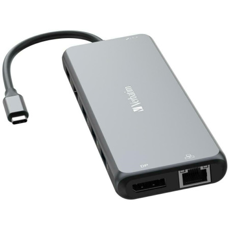 Adapter Hub Verbatim USB-C - 2xHDMI/DP/ Eternet/6xUSB-A/Jack 3.5mm/2xUSB-C aluminiowy