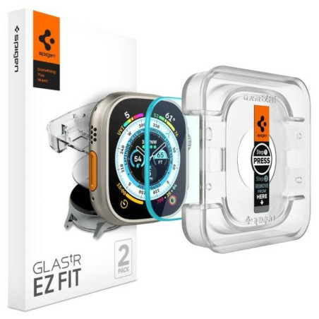 Szkło do etui + Aplikator Spigen Glas.tr EZ Fit do Apple Watch Ultra 2/1 49mm, 2 sztuki