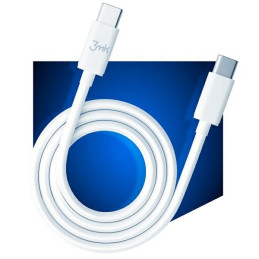 Kabel 3mk Hyper Cable USB-C na USB-C, 100W, 5A, 2m, biały