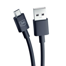 Kabel 3MK Hyper USB-A na Micro USB, 1.2m, 5V, 2,4A, czarny