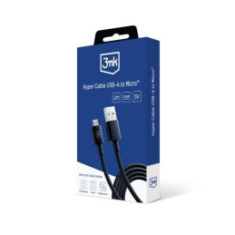 Kabel 3MK Hyper USB-A na Micro USB, 1.2m, 5V, 2,4A, czarny